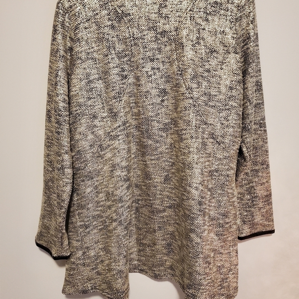 Stella and Dot Metallic Waterfall Zip Up Moto Style Blazer - Picture 6 of 11